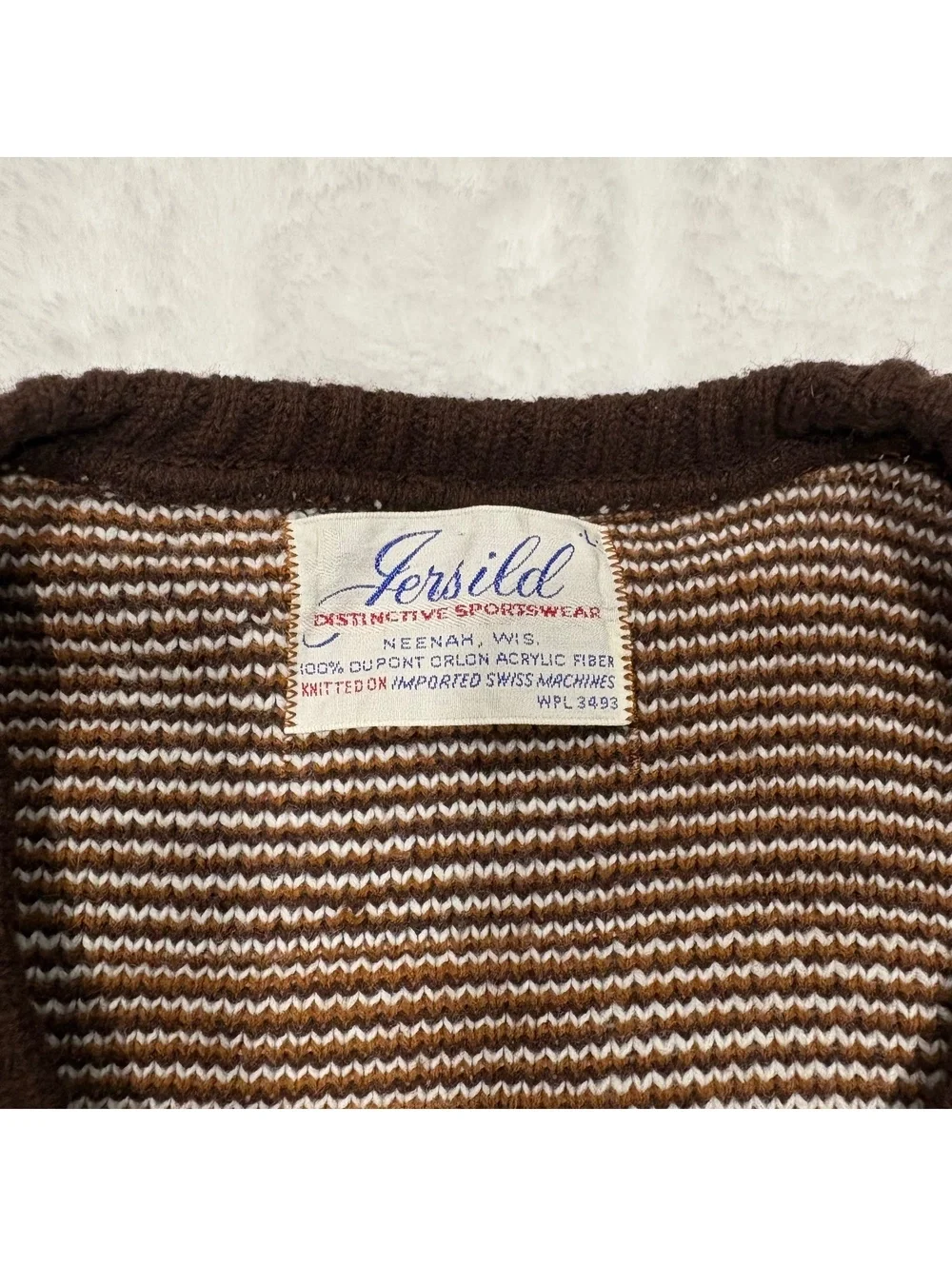 Jersild Vintage Grandpa Men's Brown Checkered Knit Sweater Vest Acrylic Size M